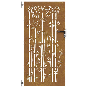 Trädgårdsgrind 85x200 cm cortenstål bambudesign