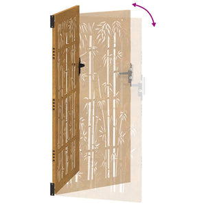 Trädgårdsgrind 85x200 cm cortenstål bambudesign