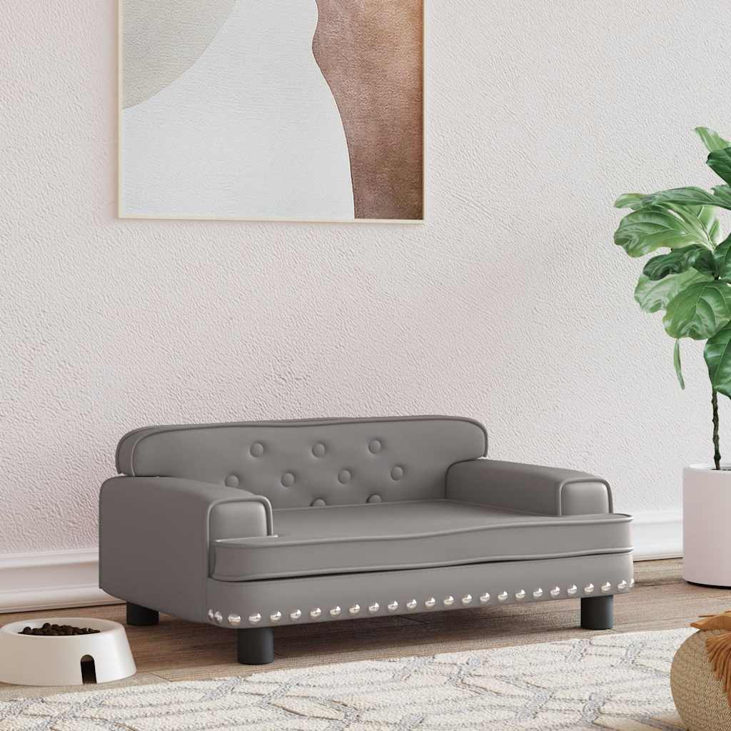 Hundbädd grå 70x45x30 cm konstläder