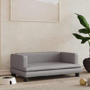 Hundbädd grå 80x45x30 cm konstläder