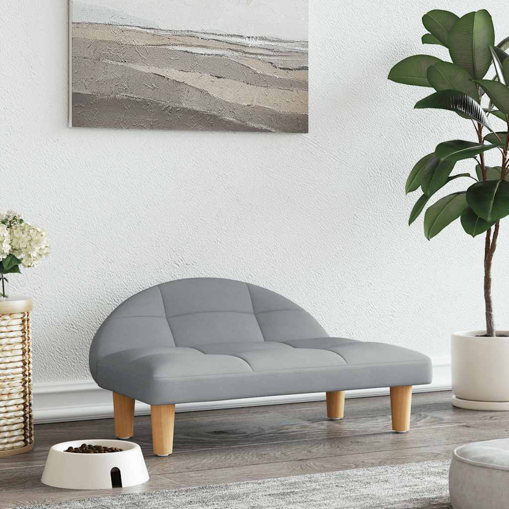 Hundbädd ljusgrå 70x52x30 cm tyg