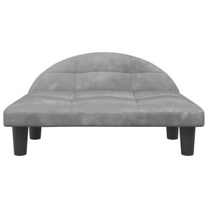 Hundbädd ljusgrå 70x52x30 cm sammet