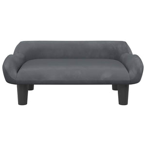 Hundbädd mörkgrå 70x40x24 cm sammet