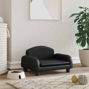 Hundbädd svart 50x40x30 cm konstläder