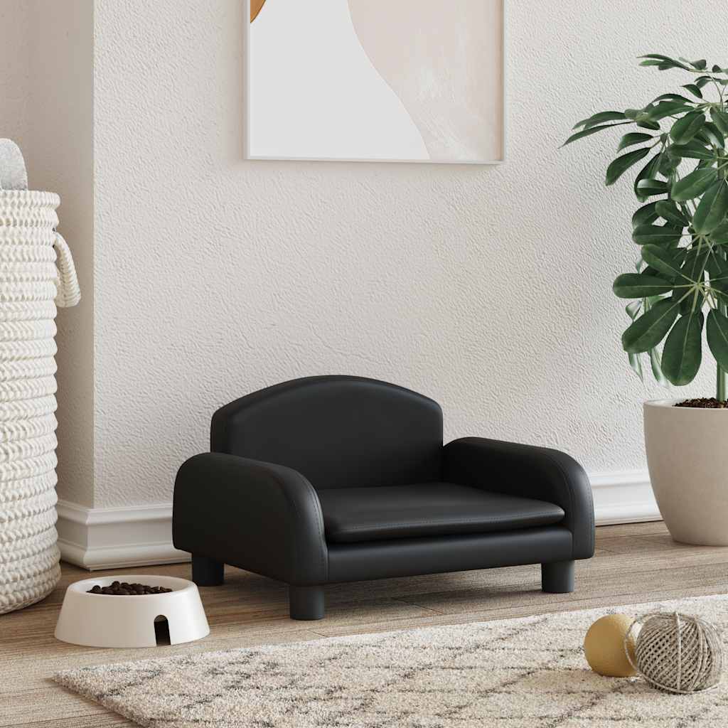 Hundbädd svart 50x40x30 cm konstläder