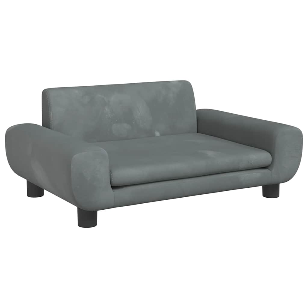 Hundbädd mörkgrå 70x45x33 cm sammet