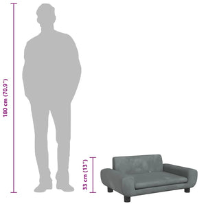 Hundbädd mörkgrå 70x45x33 cm sammet