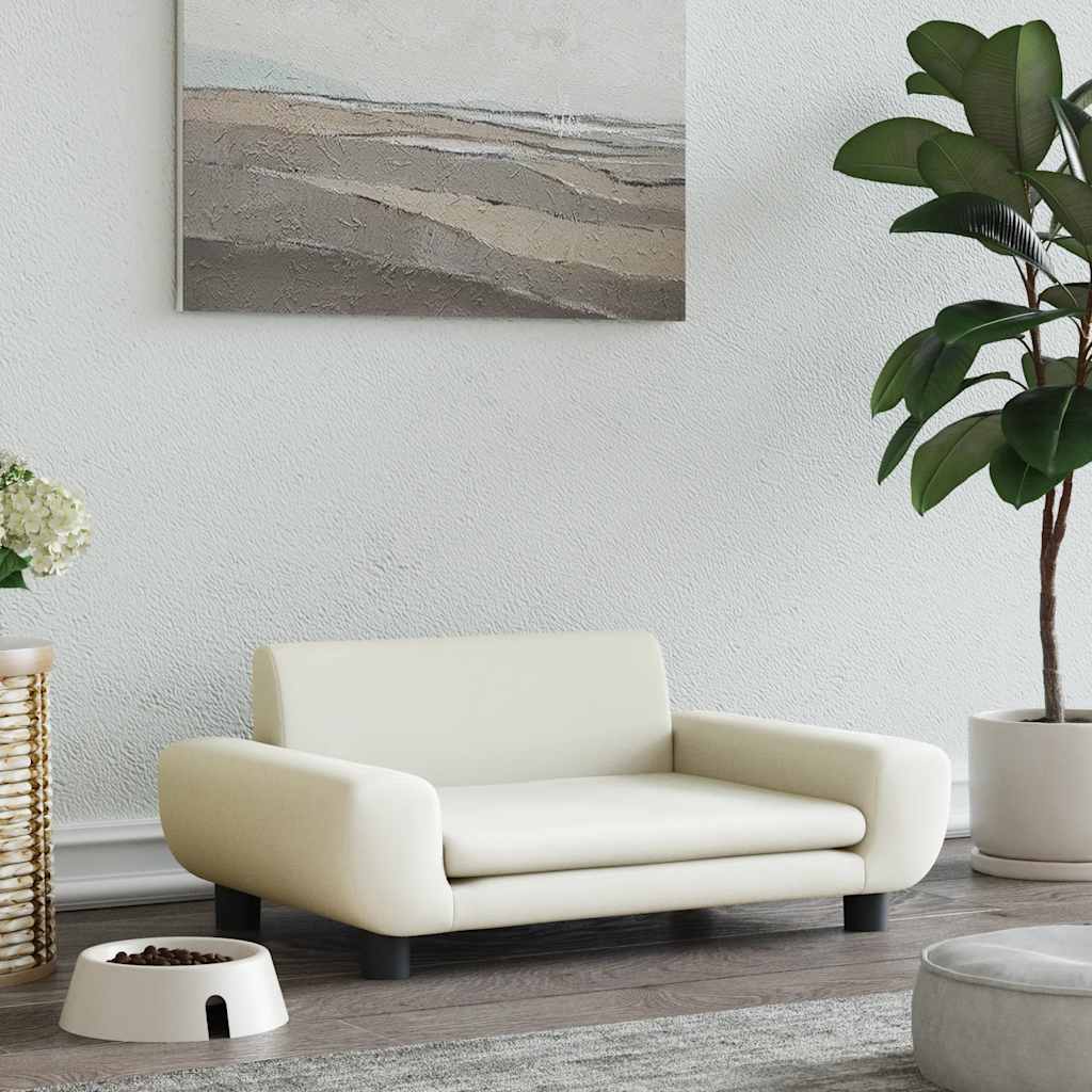 Hundbädd gräddvit 70x45x33 cm sammet