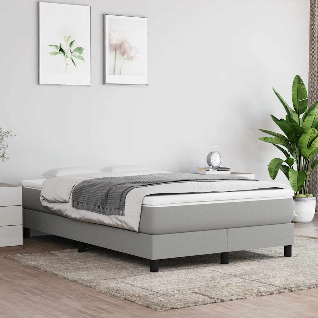 Boxspring-sängram ljusgrå 120x200 cm tyg
