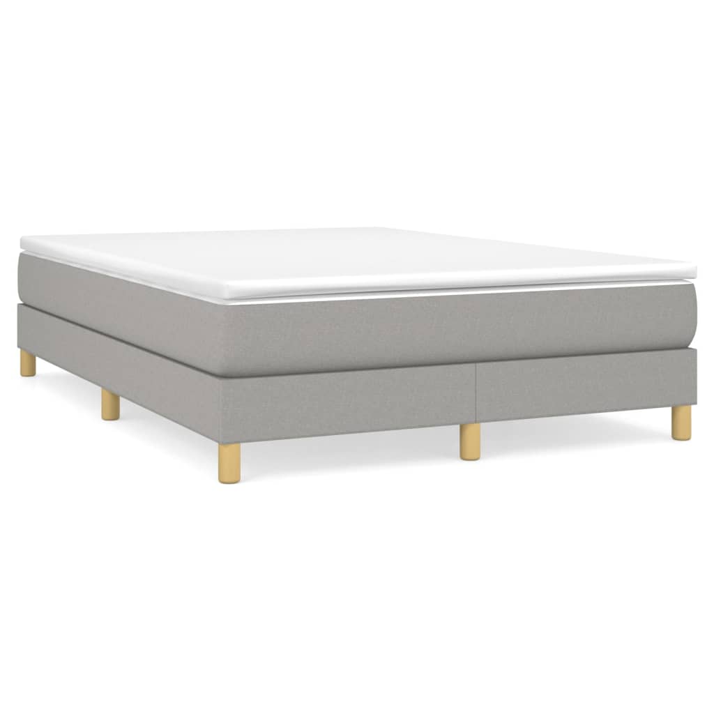 Boxspring-sängram ljusgrå 140x190 cm tyg
