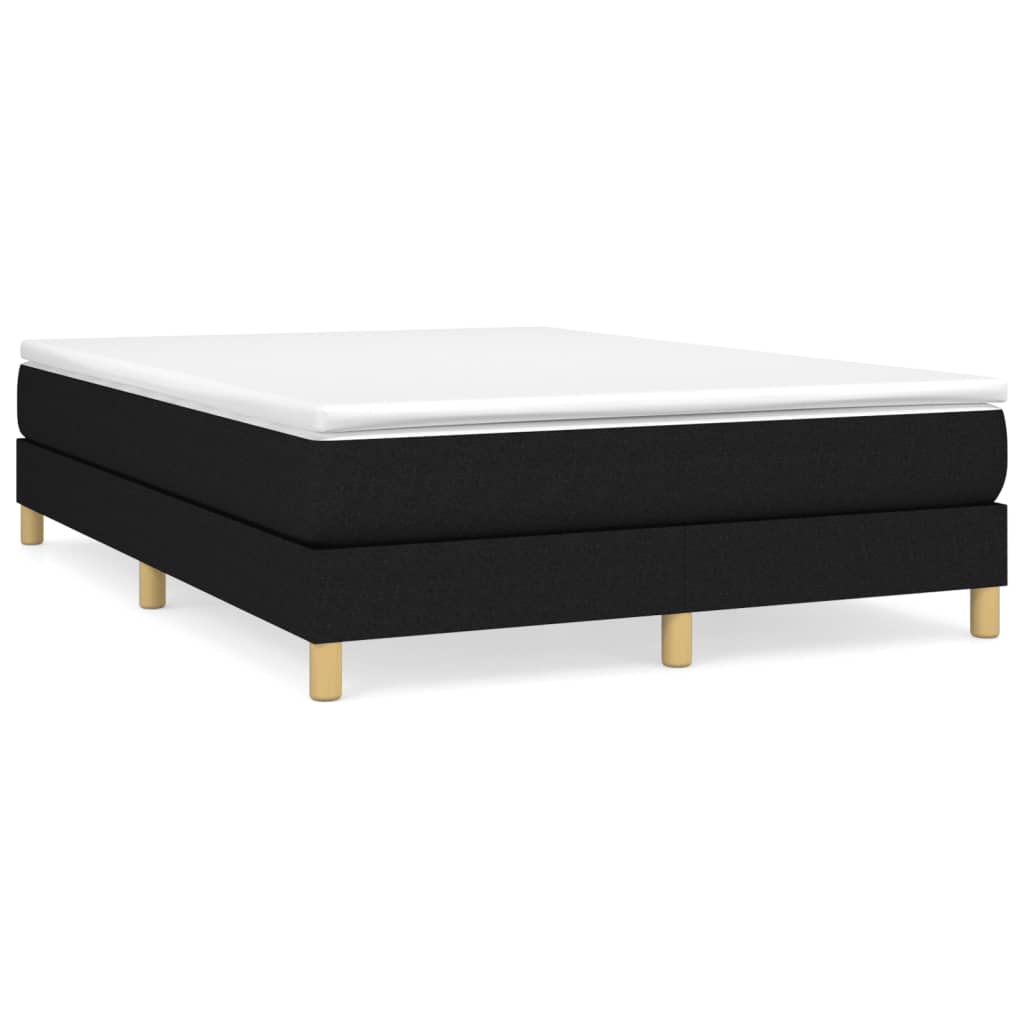 Boxspring-sängram svart 140x190 cm tyg