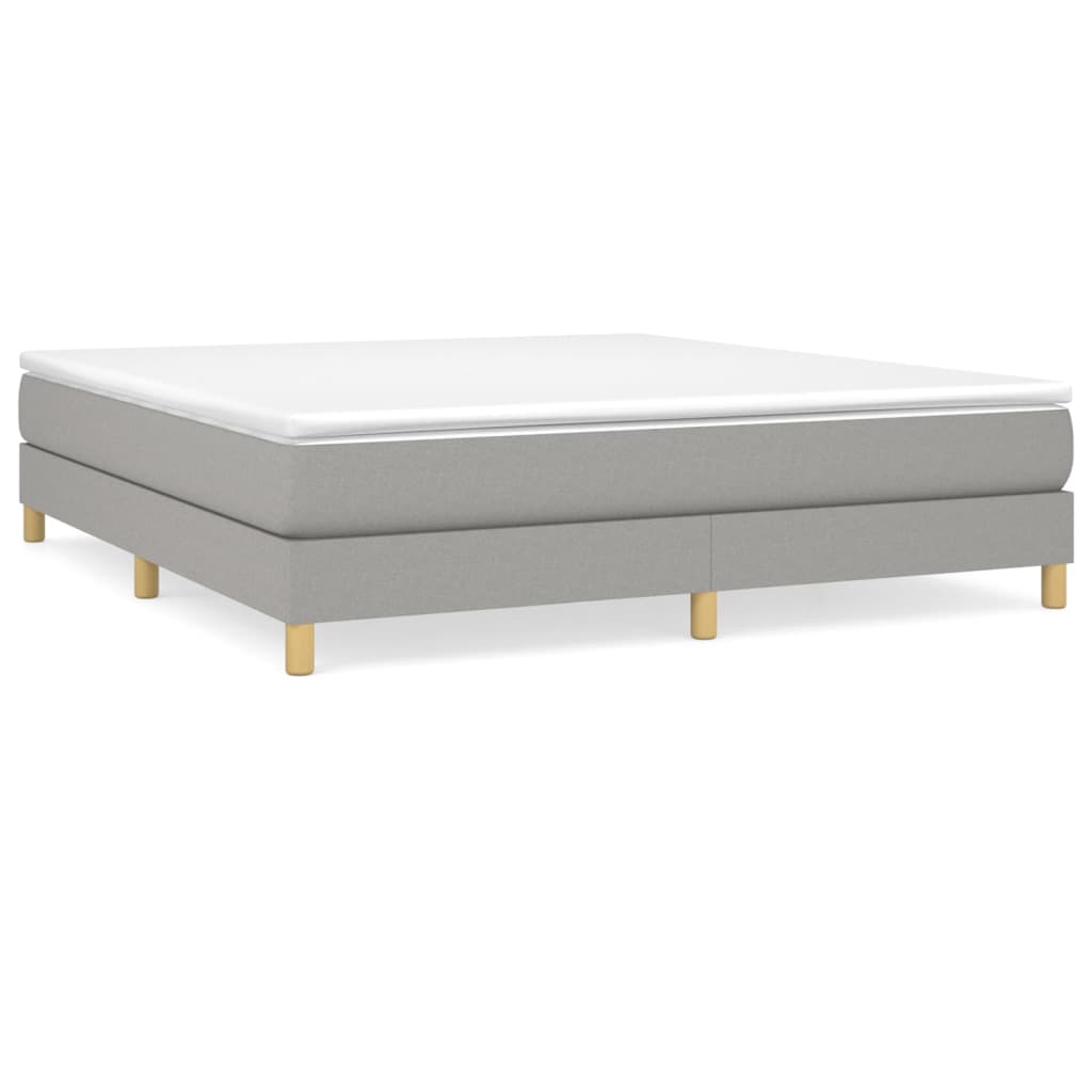 Boxspring-sängram ljusgrå 160x200 cm tyg