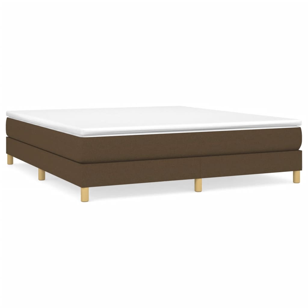 Boxspring-sängram mörkbrun 180x200 cm tyg