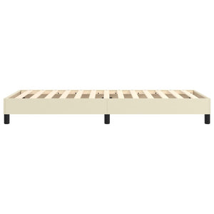 Boxspring-sängram gräddvit 90x190 cm konstläder