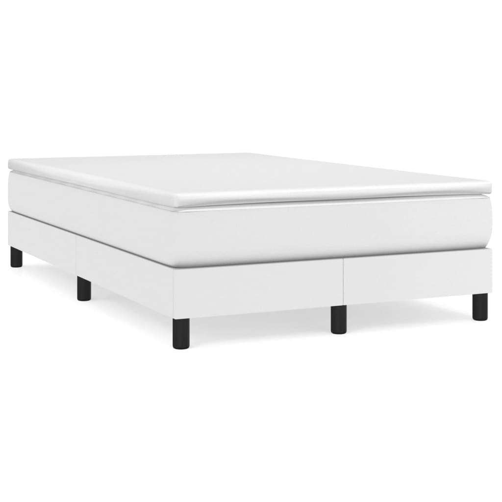 Boxspring-sängram vit 120x200 cm konstläder