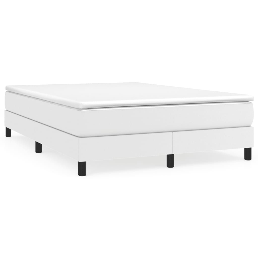 Boxspring-sängram vit 140x200 cm konstläder