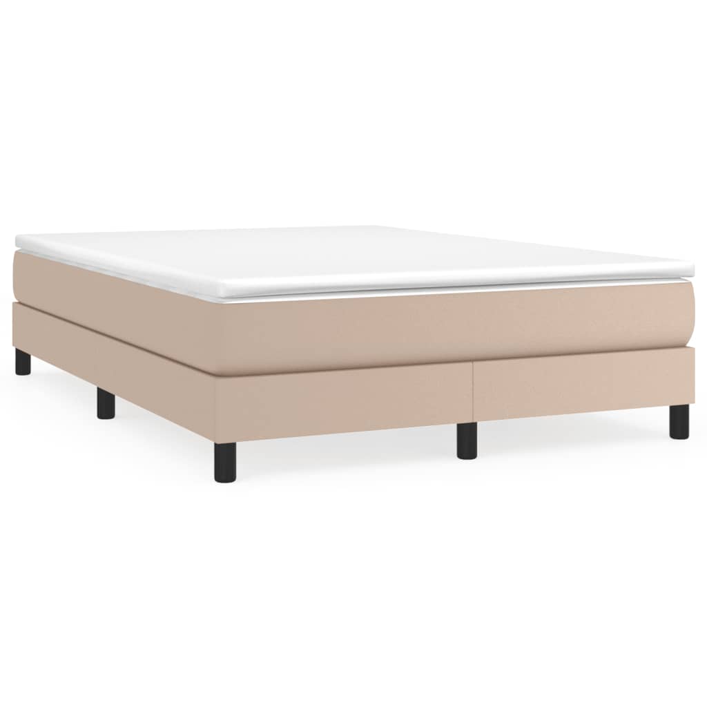 Boxspring-sängram cappuccino 140x200 cm konstläder