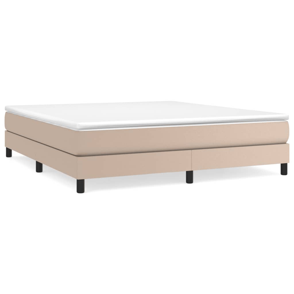 Boxspring-sängram cappuccino 160x200 cm konstläder