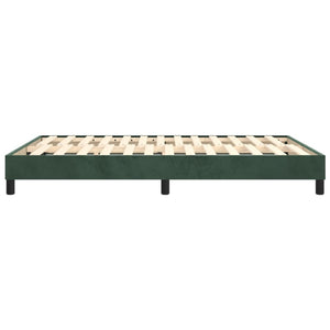 Boxspring-sängram mörkgrön 140x200 cm sammet