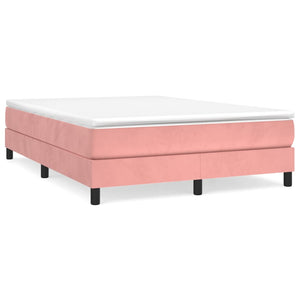 Boxspring-sängram rosa 140x200 cm sammet
