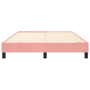 Boxspring-sängram rosa 140x200 cm sammet