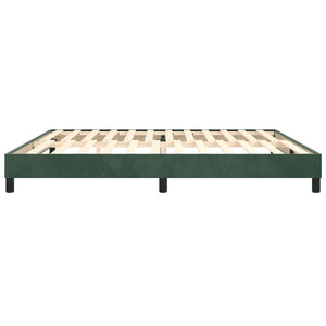 Boxspring-sängram mörkgrön 200x200 cm sammet