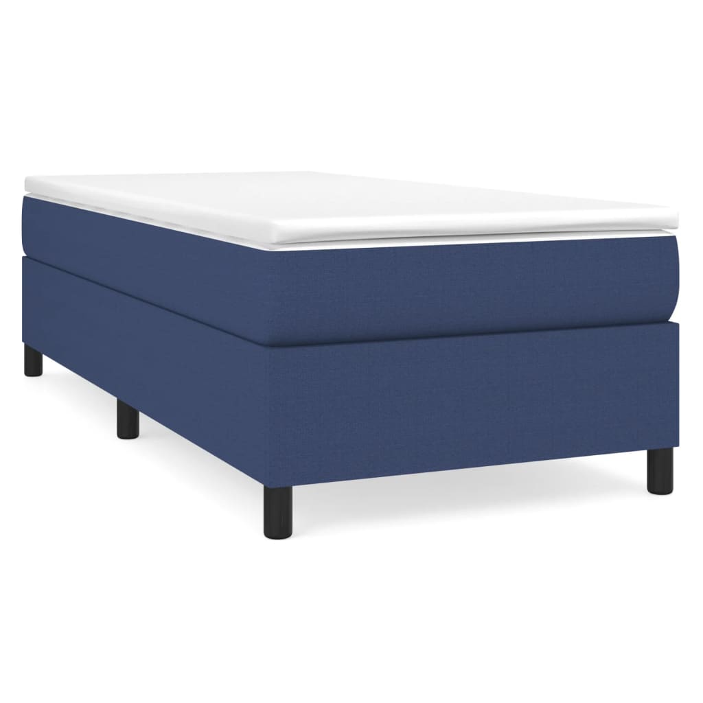 Boxspring-sängram blå 90x190 cm tyg