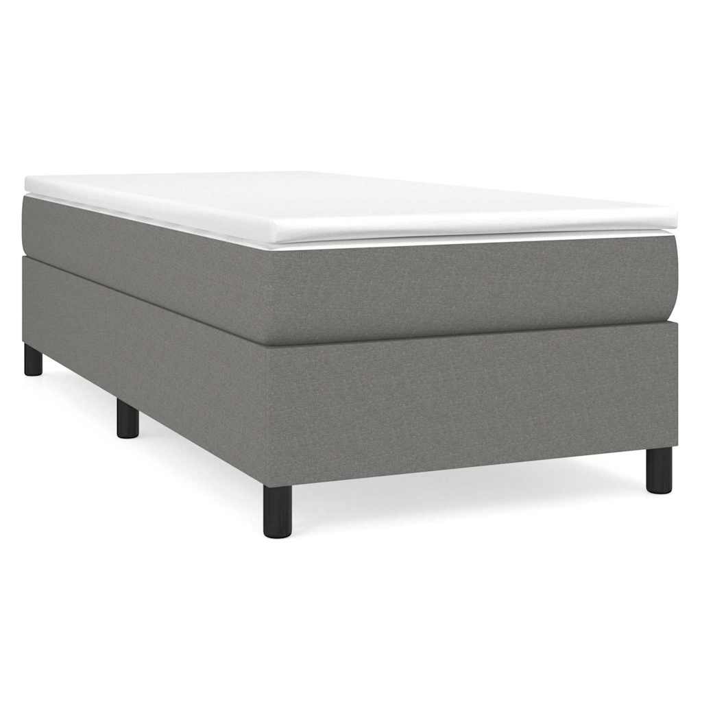 Boxspring-sängram mörkgrå 90x200 cm tyg