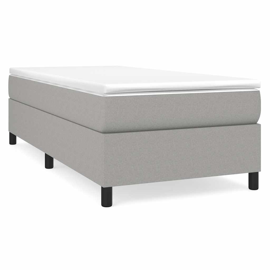 Boxspring-sängram ljusgrå 100x200 cm tyg