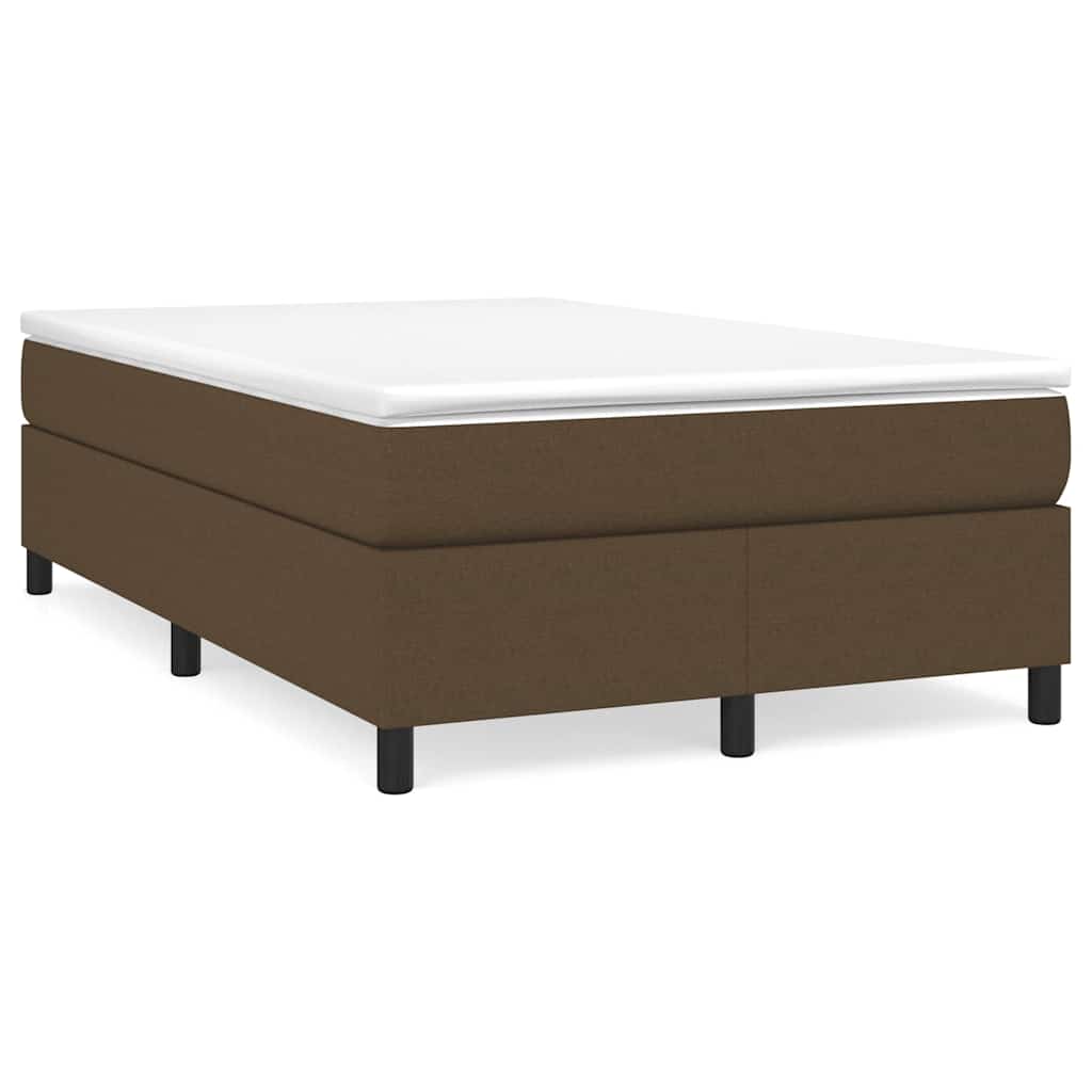 Boxspring-sängram mörkbrun 120x200 cm tyg