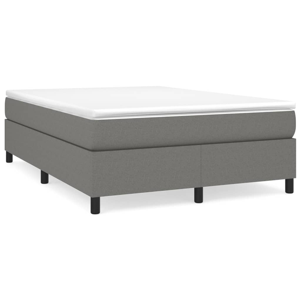 Boxspring-sängram mörkgrå 140x200 cm tyg