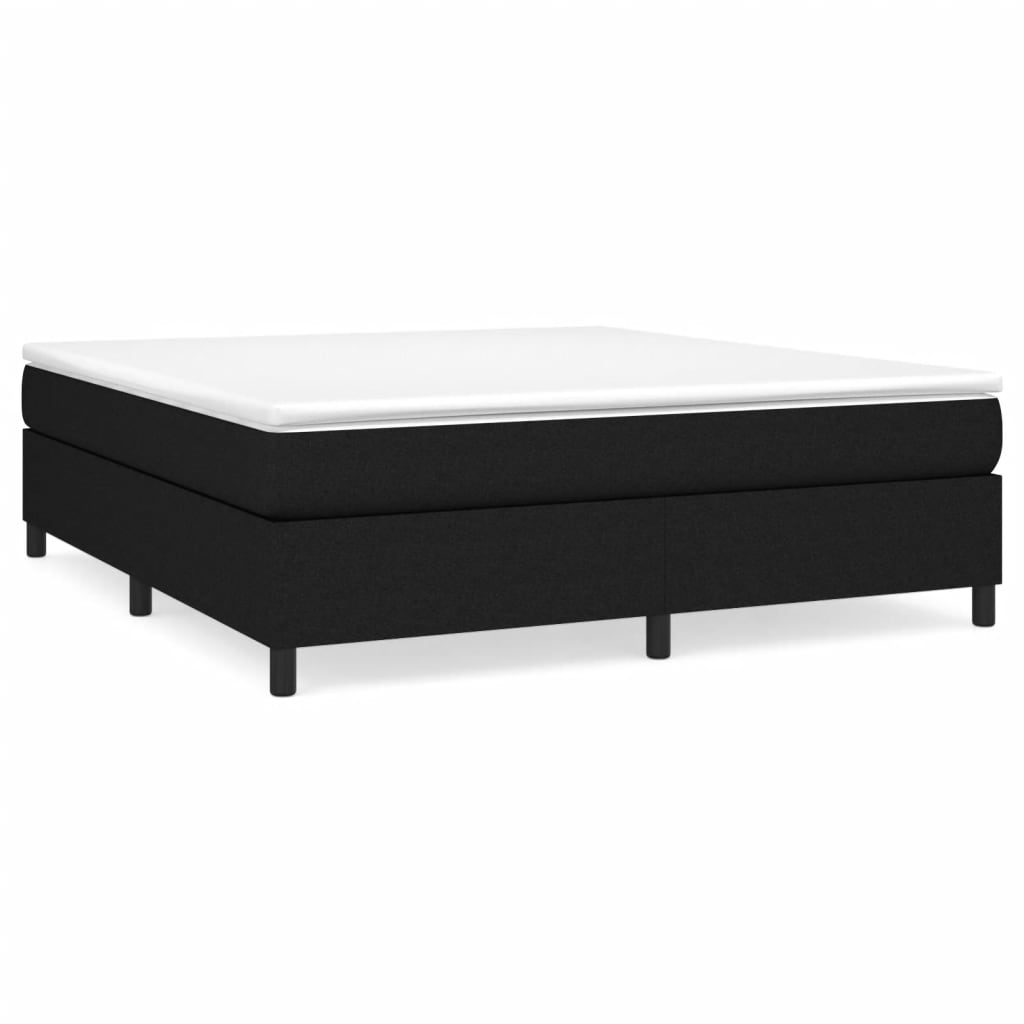 Boxspring-sängram svart 160x200 cm tyg