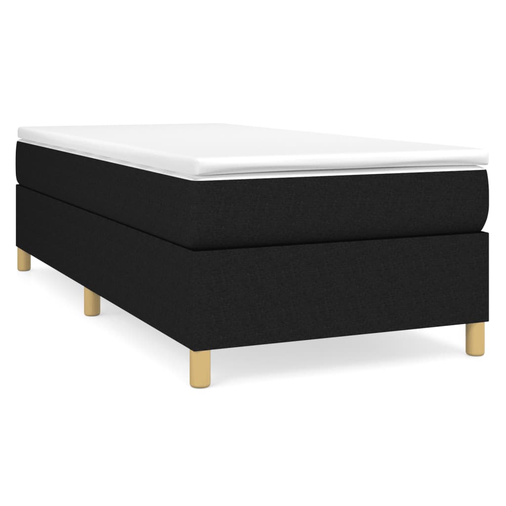 Boxspring-sängram svart 80x200 cm tyg