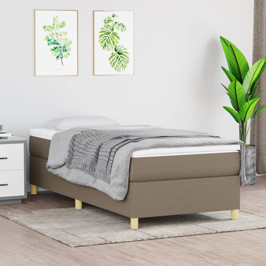 Boxspring-sängram Taupe 90x190 cm tyg