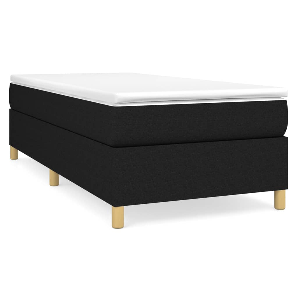 Boxspring-sängram svart 90x200 cm tyg