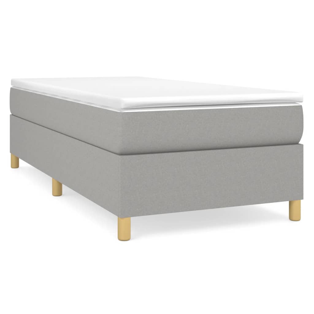Boxspring-sängram ljusgrå 100x200 cm tyg