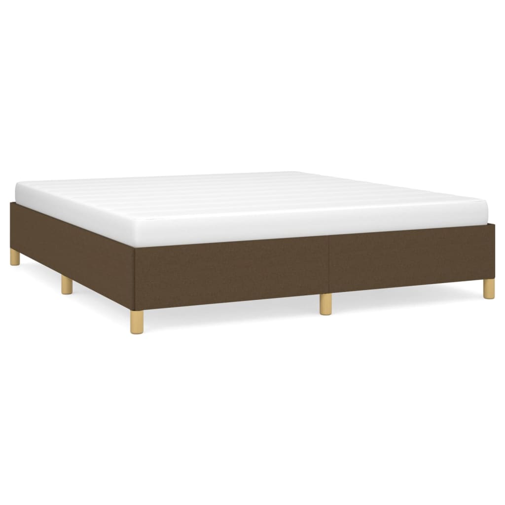 Boxspring-sängram mörkbrun 160x200 cm tyg