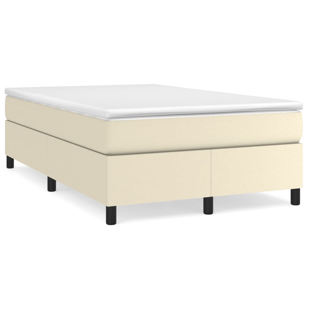 Boxspring-sängram gräddvit 120x200 cm konstläder