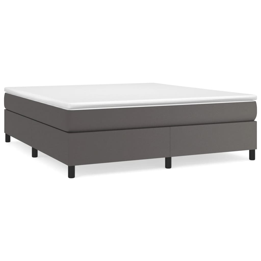 Boxspring-sängram grå 180x200 cm konstläder