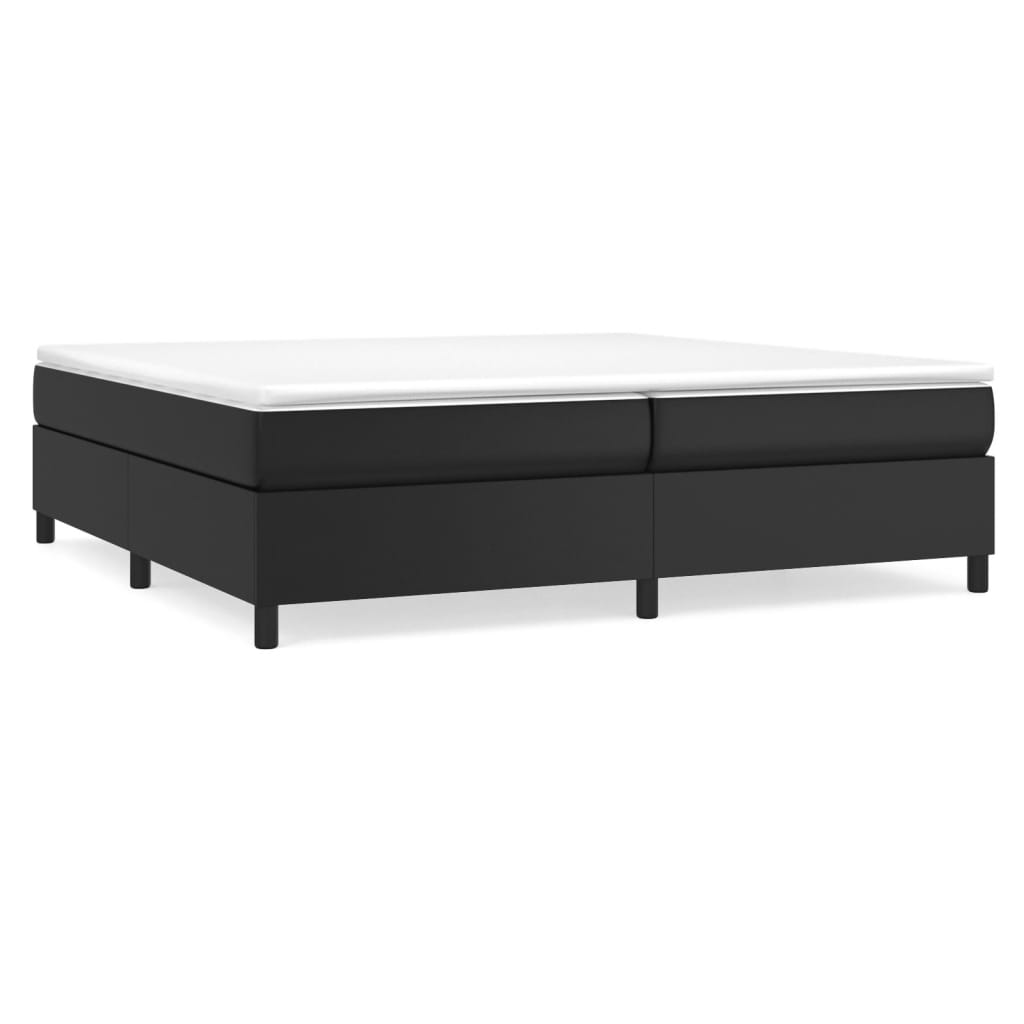 Boxspring-sängram svart 200x200 cm konstläder