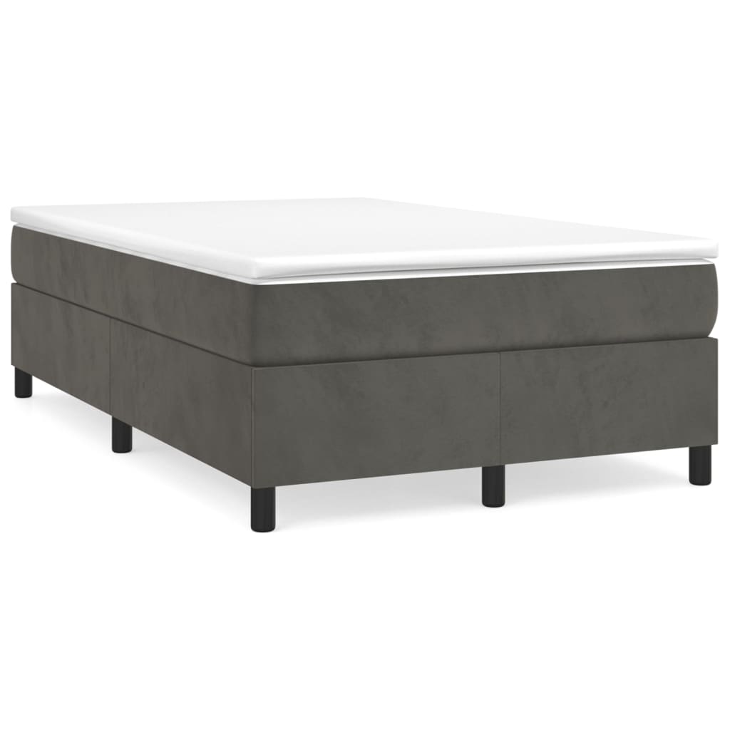 Boxspring-sängram mörkgrå 120x200 cm sammet