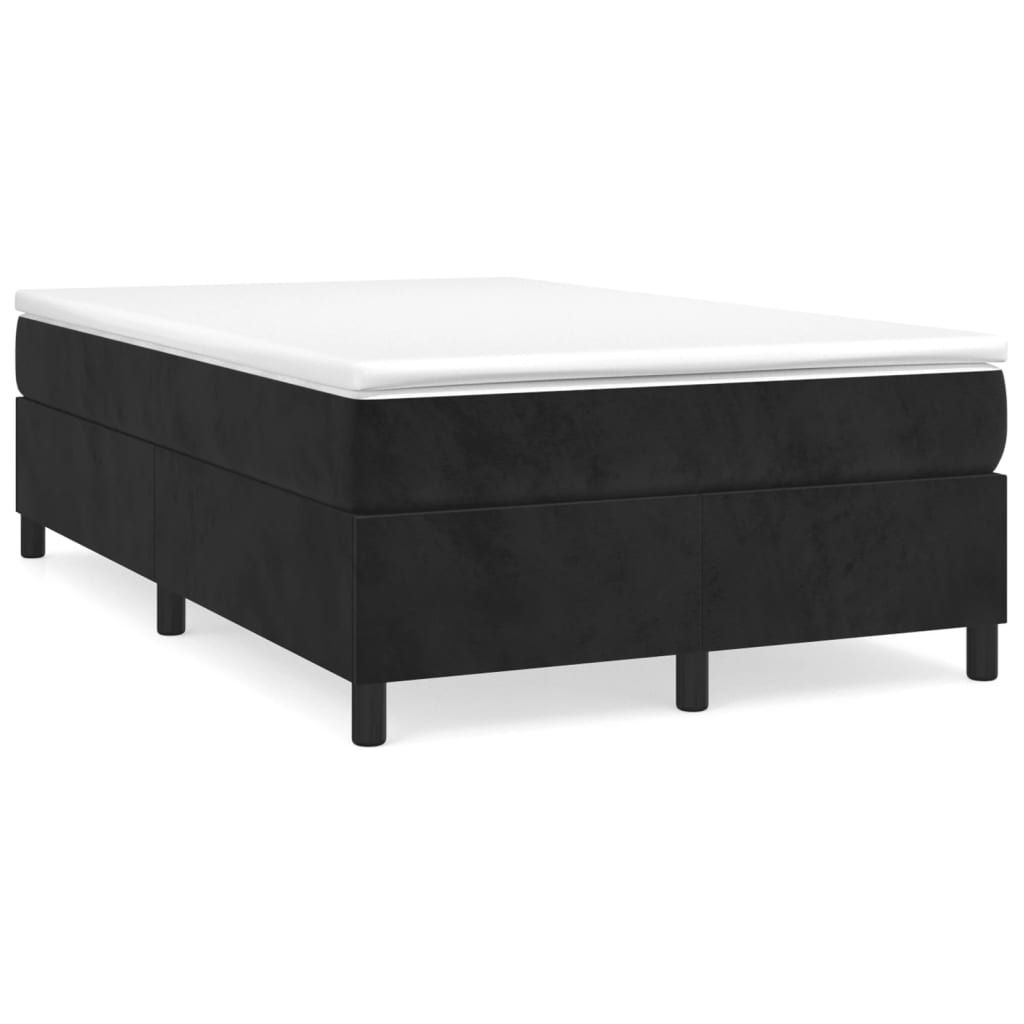 Boxspring-sängram svart 120x200 cm sammet