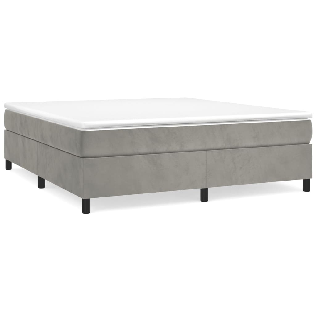 Boxspring-sängram ljusgrå 180x200 cm sammet