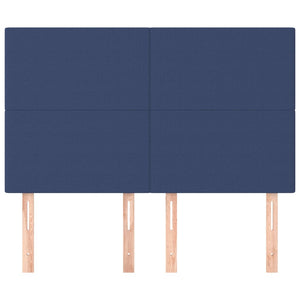 Sänggavel blå 144x5x118/128 cm tyg