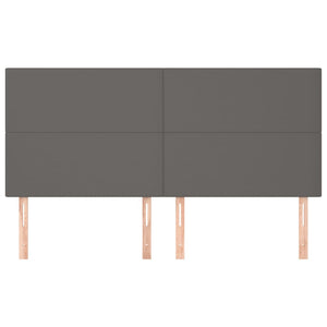 Sänggavel grå 180x5x118/128 cm konstläder