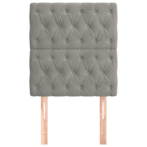 Sänggavel ljusgrå 80x7x118/128 cm sammet