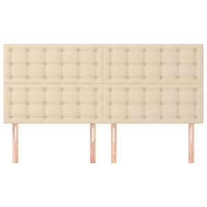 Sänggavel creme 160x5x118/128 cm tyg