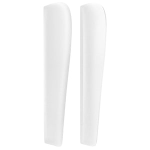 Sänggavel med kanter vit 83x23x118/128 cm konstläder