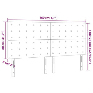 Sänggavel LED cappuccino 160x5x118/128 cm konstläder