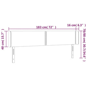 Sänggavel LED mörkbrun 183x16x78/88 cm tyg